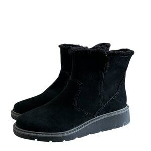 Clarks NEW Ivery Opal Suede Ankle Boots In Black Size 7.5